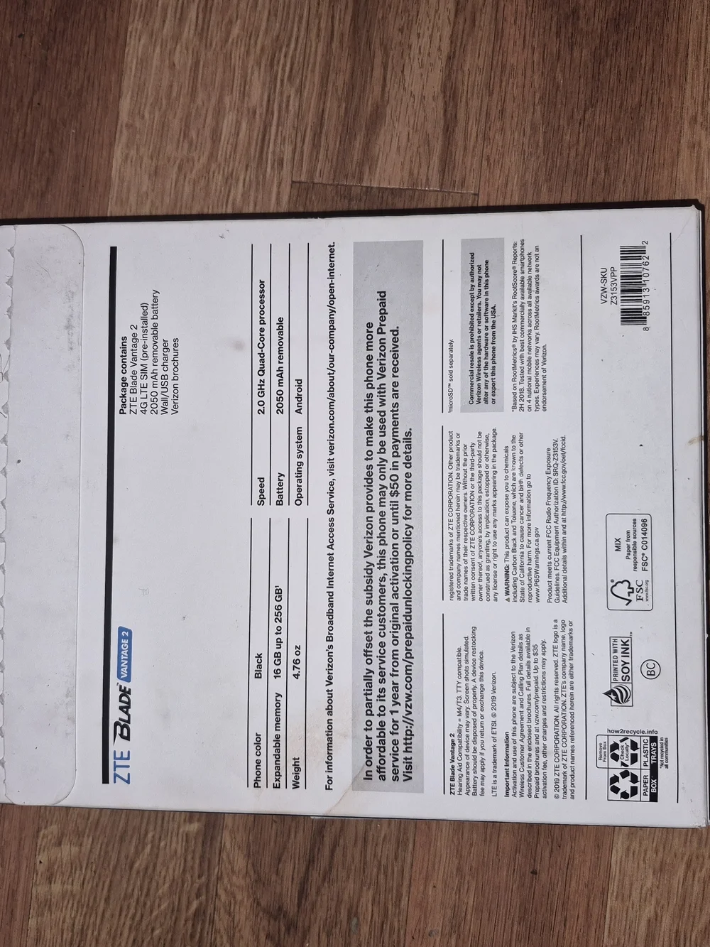 ZTE Blade Vantage 2 Unlocked Smartphone - Black